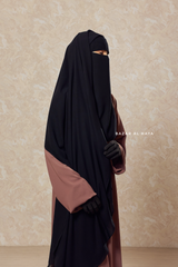 Long Black Two Layer Flap Niqab - Wide - Super Breathable Veil