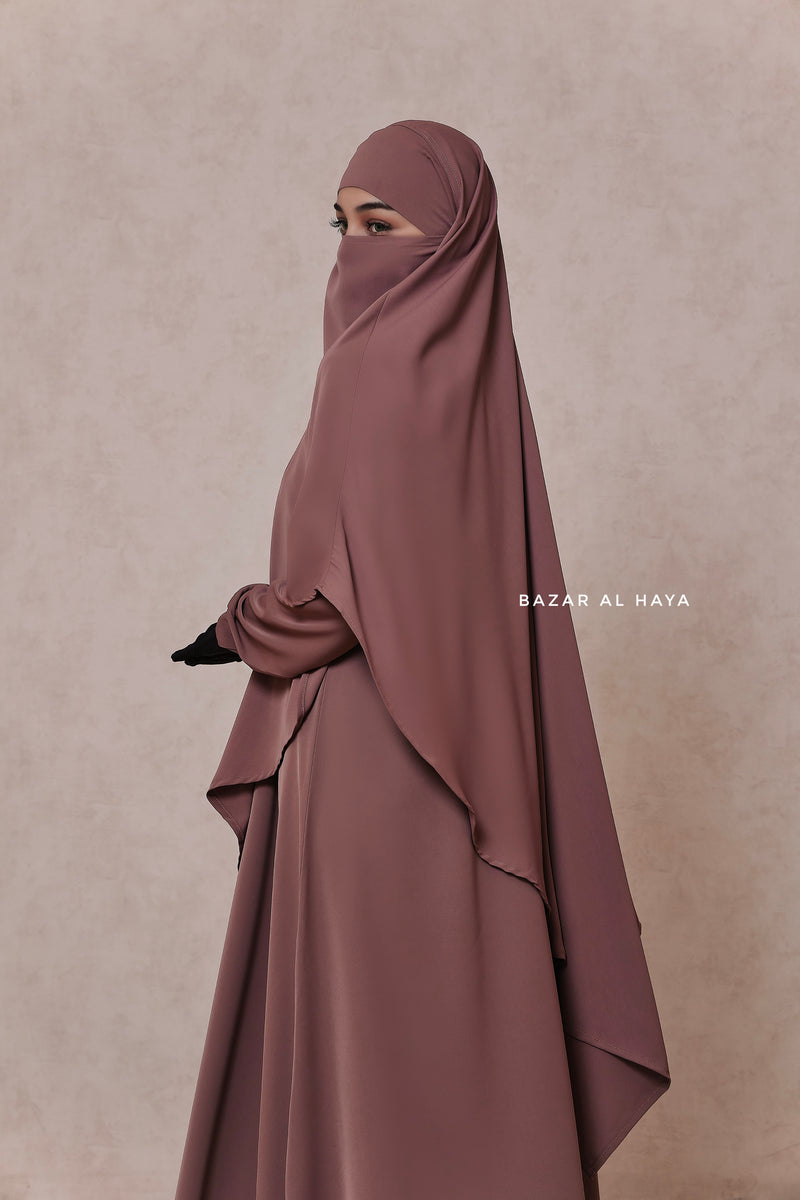 Mubarak Khimar - Extra Long Triangle Diamond Khimar In Silk Crepe