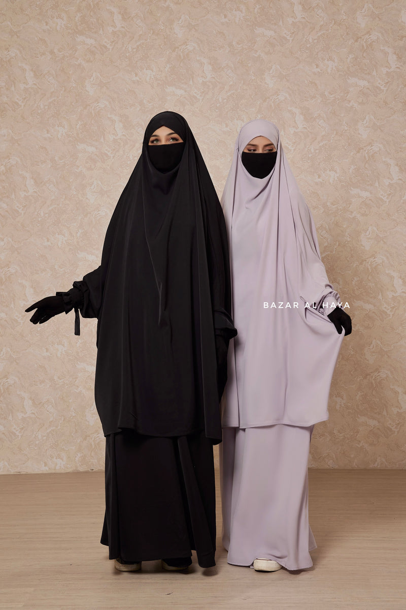 Jahida Two Piece Jilbab With Loose Pants Set - Skirt-Style Shalwar