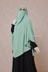 Mint Mubarak Long Triangle Diamond Khimar - Nidha Extra Long