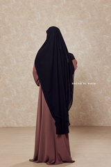 Long Black Two Layer Flap Niqab - Wide - Super Breathable Veil