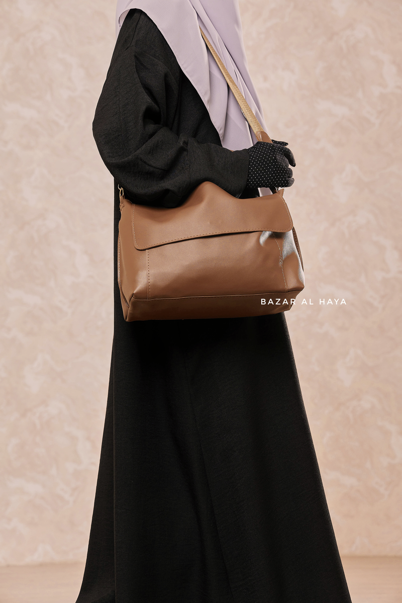 Crossbody & Shoulder Minimal Bag In Cinnamon