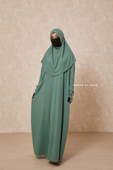 Mint Khawla Premium Corduroy Cotton Two Piece Prayer Dress - Abaya & Khimar