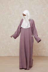 Dusty Mauve Rahima Loose Fit Comfy Abaya With Pockets - Leon