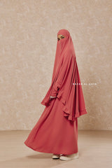 Raspberry Ibadah Pink Two-piece Jilbab with Skirt, Haj, Umrah Garment & Prayer Set