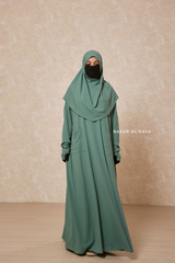 Mint Khawla Premium Corduroy Cotton Two Piece Prayer Dress - Abaya & Khimar