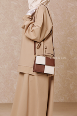 Matte Crossbody Bag In Brown & White