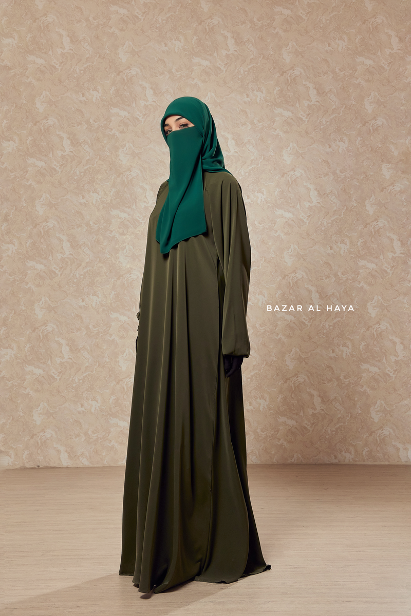 Salam Olive Abaya - Flowy & Relaxed Fit