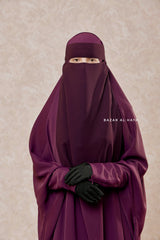 Purple Single Layer Niqab - Extremely Breathable - Large