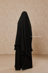 Black Ibadah Two-piece Jilbab with Skirt, Haj, Umrah Garment & Prayer Set