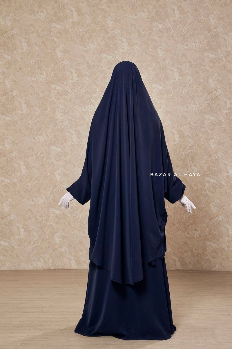 Hoor - Two Piece Navy Jilbab With Skirt- Long & Loose