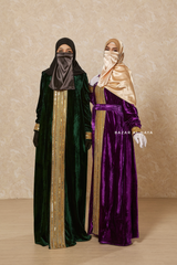 Irfah Luxurious Plush Pombarch Kaftan - Abaya Dress With Belt