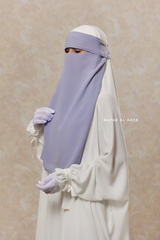 Silver Flap Single Niqab - Super Breathable Veil - Large