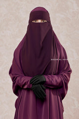 Purple Flap Single Niqab - Super Breathable Veil - Large