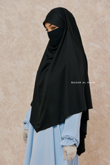 Black Eliza Diamond Khimar - Stretch Cotton - Medium