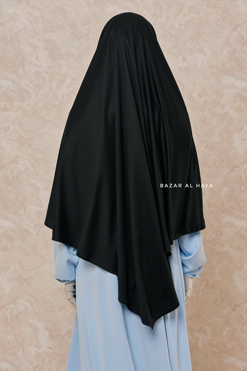 Black Eliza Diamond Khimar - Stretch Cotton - Medium