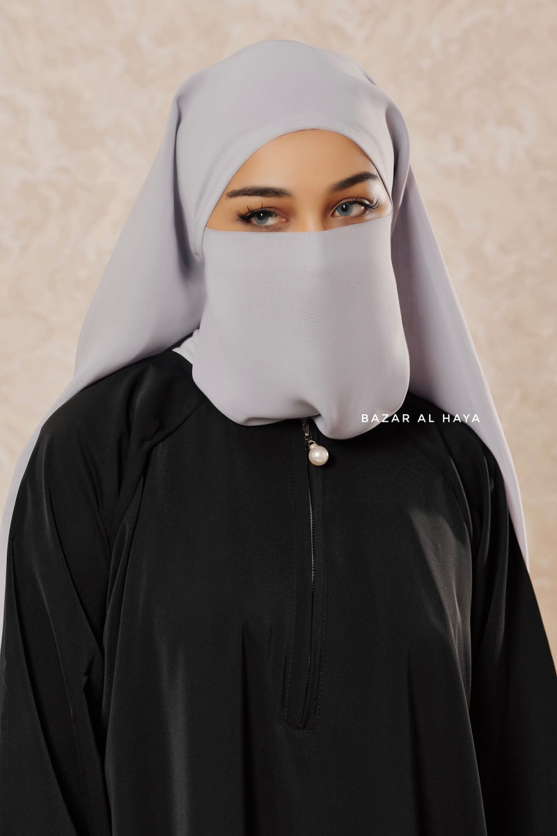 Black Salam 2 Abaya - Comfy Style Front Zipper - Nida