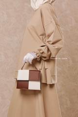 Matte Crossbody Bag In Brown & White