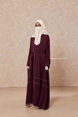 Mulberry Fathiya Open Front Abaya In Nida - Relaxed Fit