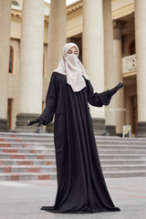 Layla Black Abaya Dress - 100% Cotton Summer Relaxed Fit Dress With Pockets