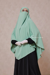 Mint Mubarak Long Triangle Diamond Khimar - Nidha Extra Long