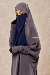 Dark Blue Single Half Niqab - Super Breathable Veil