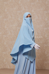 Baby Blue Salam Abaya & Mubarak Khimar Set - Nida