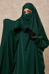 Green Emerald  Hoor - Two Piece Jilbab With Skirt- Long & Loose