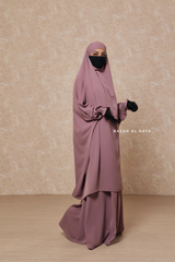 Dusty Rose Hoor - Two Piece Jilbab With Skirt- Long & Loose