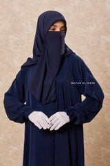 Navy Salam Abaya - Loose & Wide Bottom