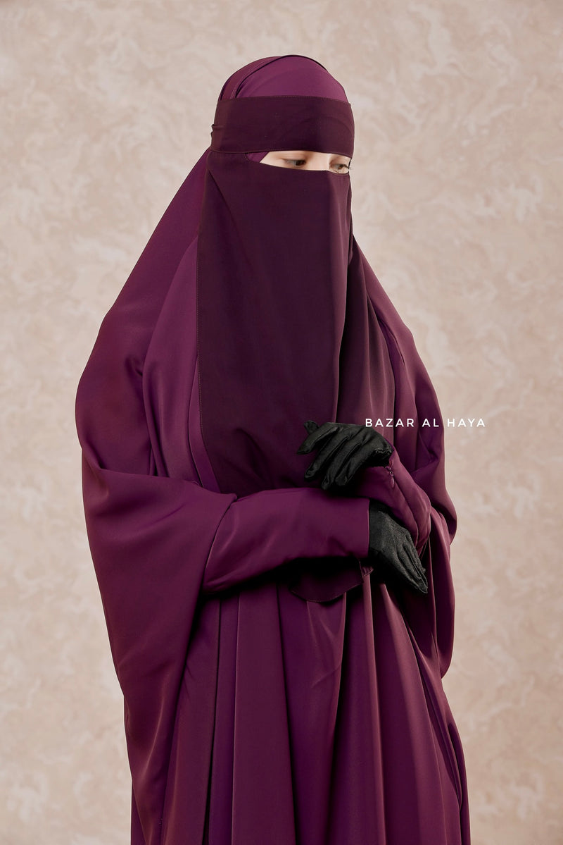 Purple Single Layer Niqab - Extremely Breathable - Large