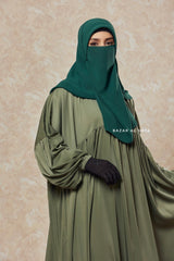 Olive Muna 2 Loose Fit Summer Abaya Dress - Sheen Kharir