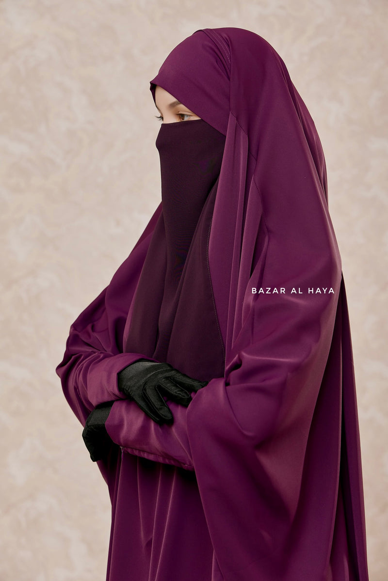 Purple Single Half Niqab - Super Breathable Veil