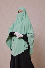 Mint Mubarak Long Triangle Diamond Khimar - Nidha Extra Long