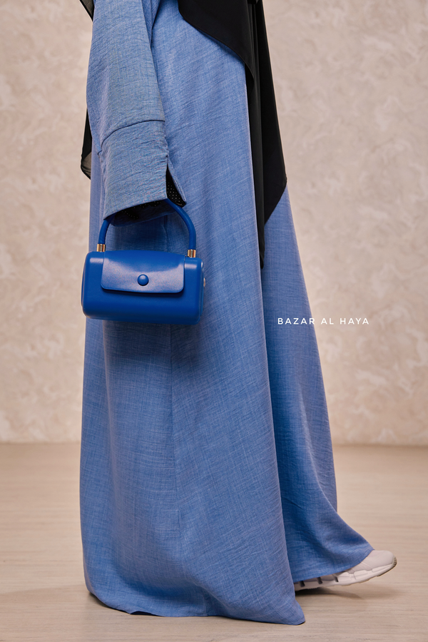 Rectangular Prism Crossbody Hand Bag In Royal Blue