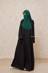 Black Rahima Loose Fit Comfy Abaya With Pockets - Leon