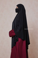 Black Mubarak Long Diamond Khimar - Nidha Extra Long