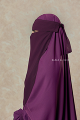 Plum Flap Single Niqab - Super Breathable Veil - Large