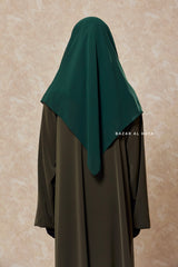 Emerald Square Scarf With Half Niqab Set - Super Breathable - Medium