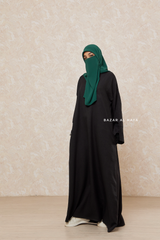 Black Rahima Loose Fit Comfy Abaya With Pockets - Leon