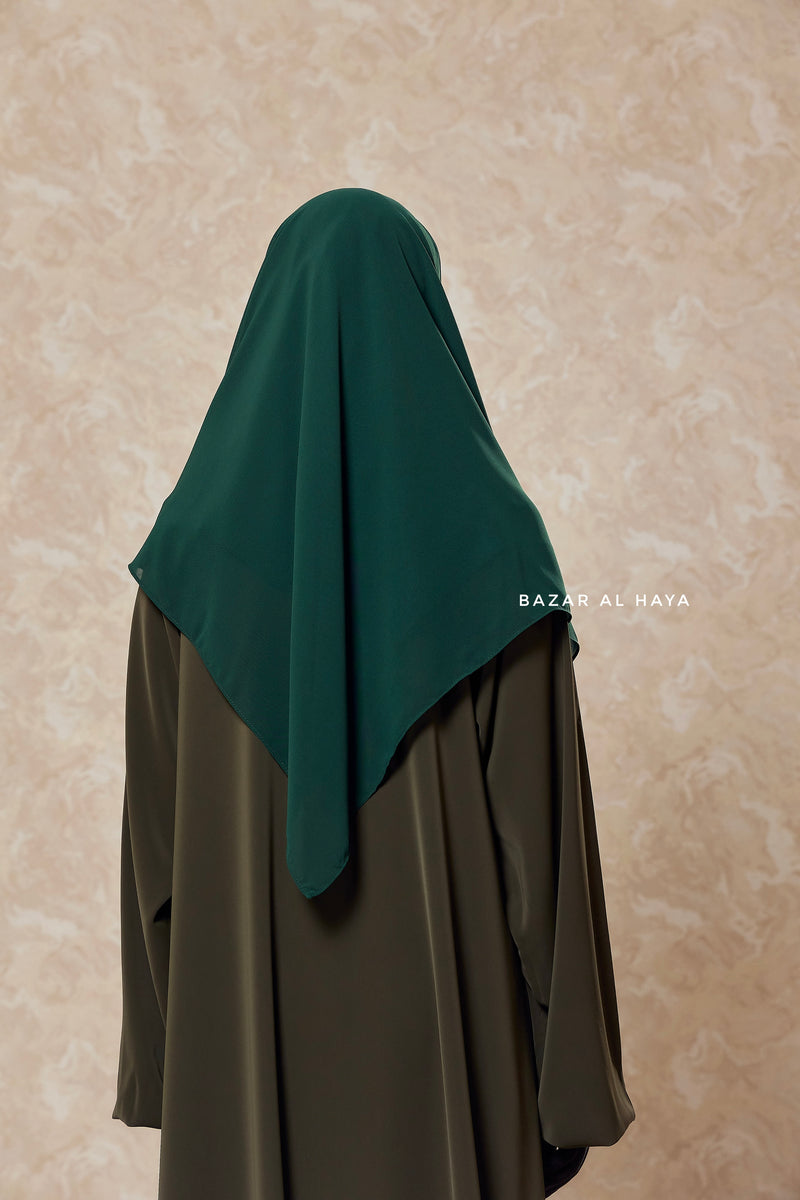 Emerald Square Scarf With Half Niqab Set - Super Breathable - Medium