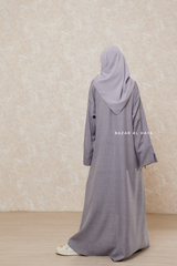 Silver Rahima Loose Fit Comfy Abaya With Pockets - Leon