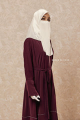 Mulberry Fathiya Open Front Abaya In Nida - Relaxed Fit