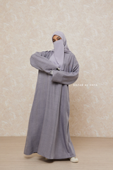 Silver Rahima Loose Fit Comfy Abaya With Pockets - Leon