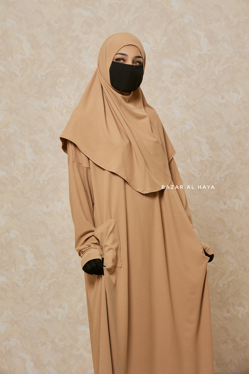 Amber Khawla Premium Corduroy Cotton Two Piece Prayer Dress - Abaya & Khimar