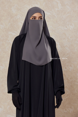 Grey Single Half Niqab - Super Breathable Veil