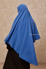 Mubarak Diamond Khimar In Steel Blue - Nida Extra Long