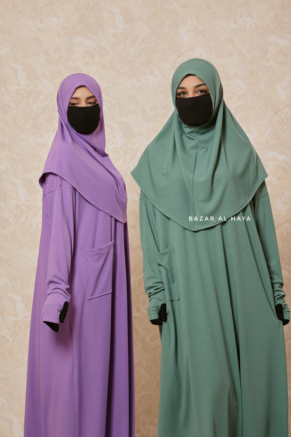 Khawla Premium Corduroy Cotton Two Piece Prayer Dress - Abaya & Khimar