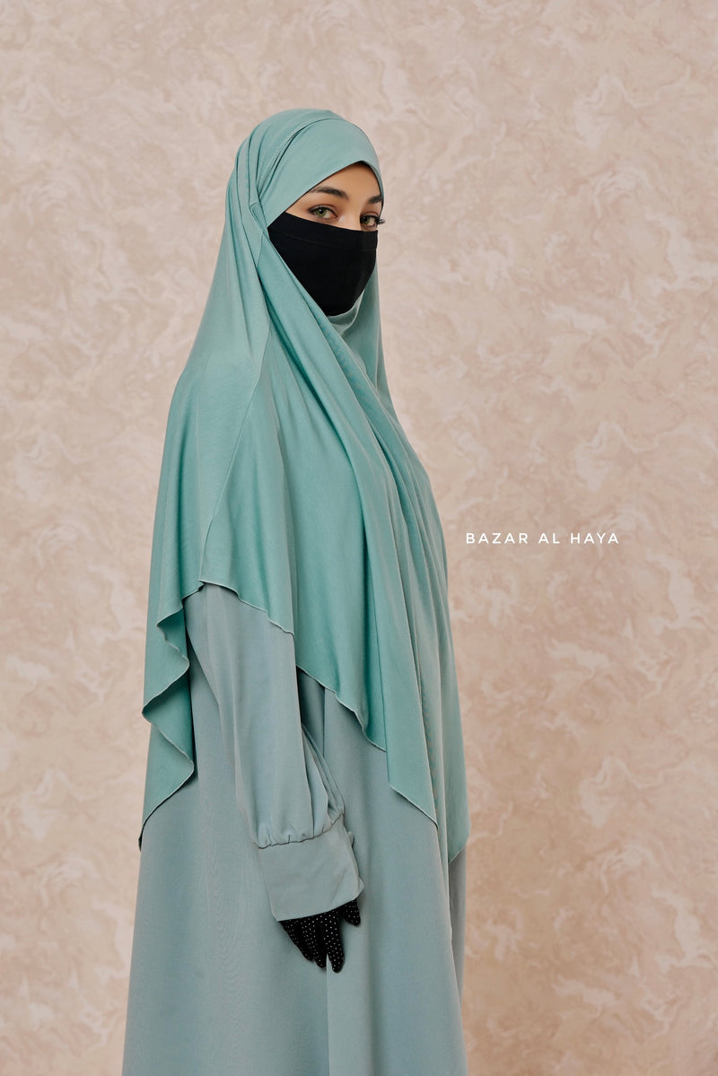 Mint Eliza Long Triangle Diamond Khimar - Soft Cotton