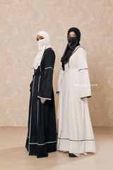Fazeela Open Front Abaya In Classic Design - Premium Silk Crepe